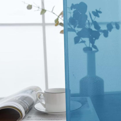 SpaceDresser Basic Rod Pocket Sheer Voile Window Curtain Panels Blue 1 Pair 2 - Image 8