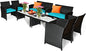 Tangkula 8 Pieces Patio Wicker Conversation Furniture Set, Patiojoy Sofa & by TANGKULA