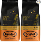 Bristot Crema Oro Italian Espresso Beans | Italian Beans Whole | Medium Roast | 1.1lb/500g (Pack of 2)