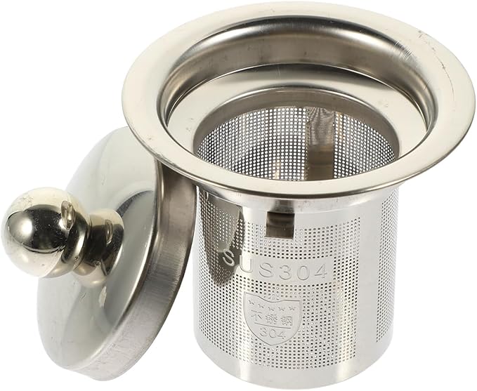 Stainless Steel Tea Infuser Insert with Dual-Function Lid Extra Fine Mesh Strainer for Loose Leaf Tea Heatproof Double Handles Perfect for Teapots and Mugs