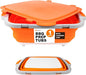 Drip EZ Collapsible BBQ Prep Tub- for Meal Prep Marinating Food Storage - Includes Cutting Board & Locking Lid - (1) OG - Orange
