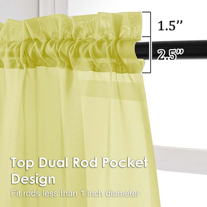 Sheer Curtains 84 Inches Long 2 Panels Set, Light Filtering Transparent - Image 2