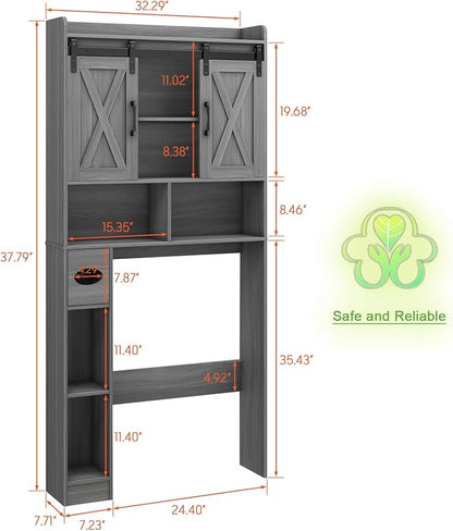Farmhouse Over The Toilet Storage Cabinet - Image 2