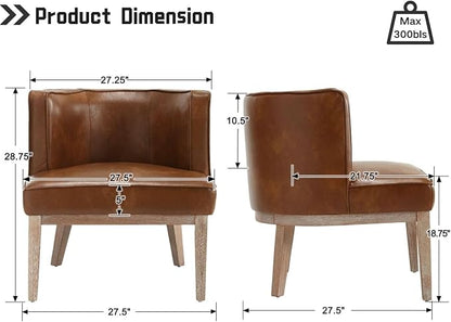 Brown Leather Barrel Chair - Image 2