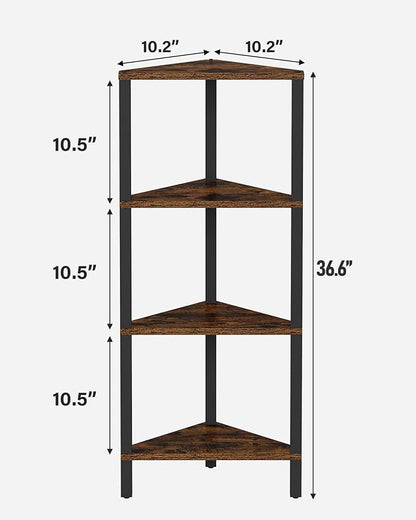 TUTOTAK Corner Shelf, 4-Tier Corner Bookshelf - Image 2