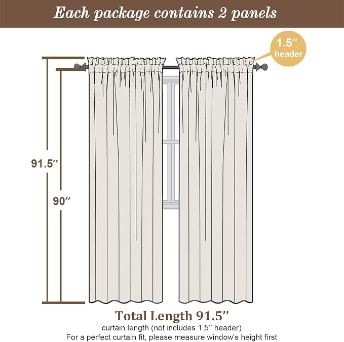 Chyhomenyc Gold Sheer Curtains 90 Inches Long 2 Panels, Light Filtering Gold - Image 3