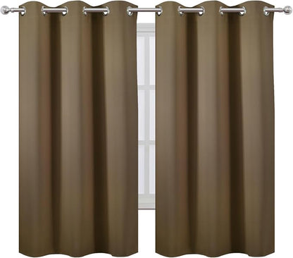 Blackout Curtains 42 x 63 inch/Brown Curtains Set of 2 Panels/Thermal Insulated - Image 2