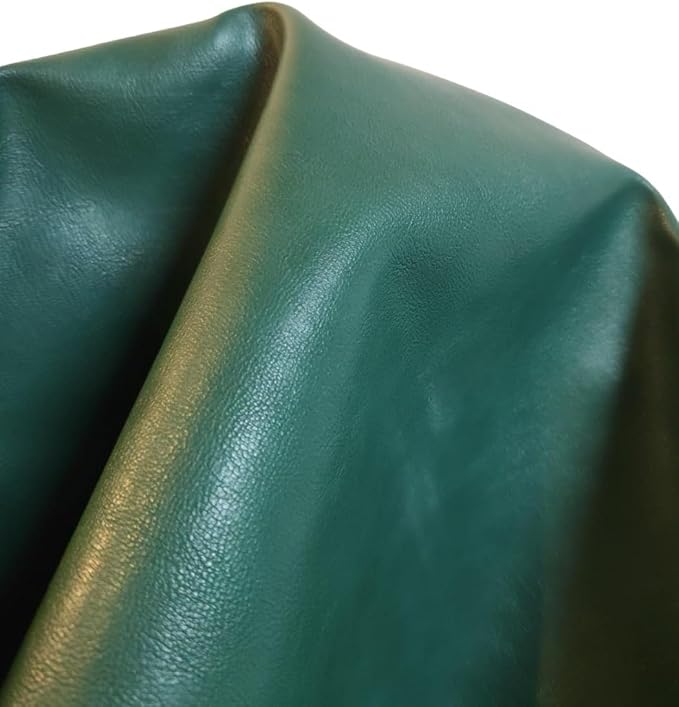 Hunter Green Soft Faux Leather Fabric PU Leather by The Yard Synthetic Pleather - Image 4