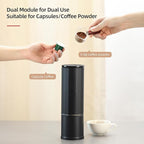 portable coffee maker15 Bar Mini Coffee Maker USB-C & Car Charger, Lightweight Espresso Maker Black