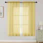 Sheer Curtains 63 Inch Length 2 Panels Set by WelvetBLK