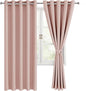 Blackout Curtains for Bedroom, 60 x 63 Inches Length Blush 2 Panels | Thermal by Hiasan