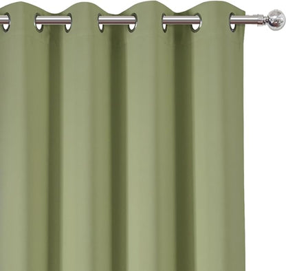 Sage Green Blackout Curtains 52 x 63 Inch Length/Set of 2 Curtain - Image 6