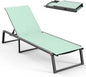 Aluminum Chaise Lounge Chair Outdoor, Foldable& No Assembly Patio Pool Lounge by Oasbira
