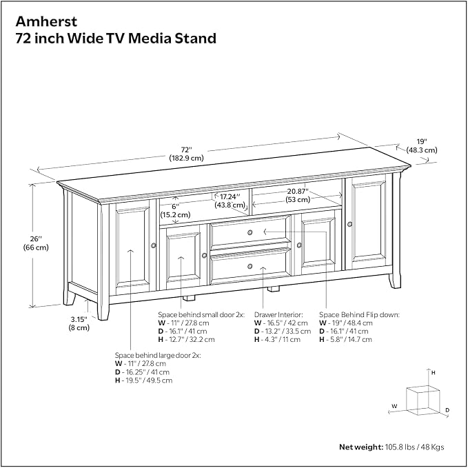 SIMPLIHOME Amherst TV Stand - Image 14