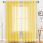 SpaceDresser Basic Rod Pocket Sheer Voile Window Curtain Panels Yellow 1 Pair 2 by SpaceDresser