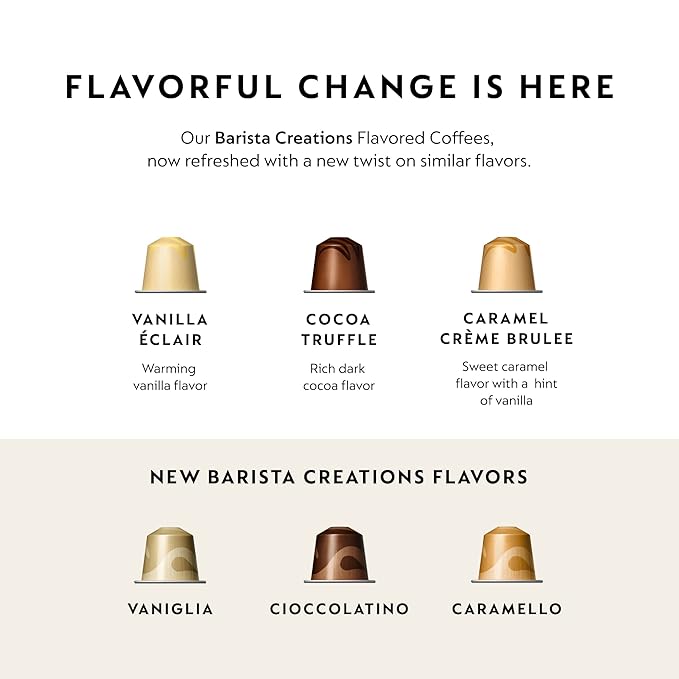 Nespresso Capsules Original Line, Barista Flavored Pack, Medium Roast Espresso Coffee, 30 Count Espresso Coffee Pods