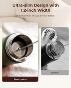 2 Pack Reinmoson Mini Tea Strainers for Loose Tea, Extra Fine Mesh Tea Infuser, 304 Stainless Steel & Updated Slim Threaded Lid, Loose Leaf Tea Steeper for Black Tea, Rooibos, etc