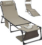 KingCamp Lounge Chair with face Hole & Canopy Shade, 400LBS Folding Portable by KingCamp