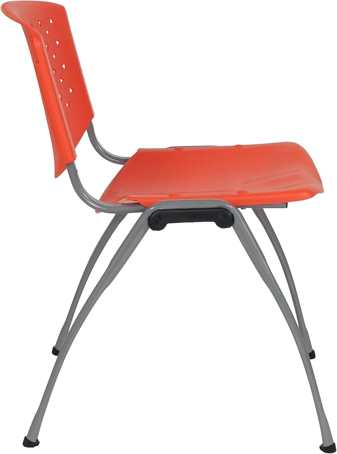 Flash Furniture HERCULES Series 880 lb. Capacity Orange Plastic Stack Chair - Image 9