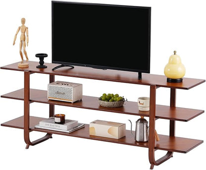 Welnow Bamboo TV Stand for Up to 65 Inch, Mid Century Modern Entertainment by LifeGetsBetterWithWelnow