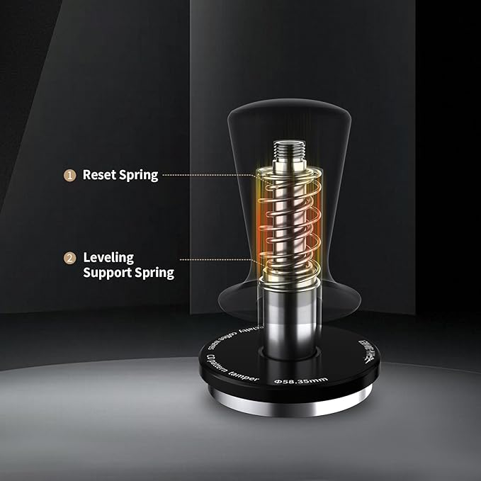MHW-3BOMBER 54mm Espresso Tamper, 53.35mm Double Spring Coffee Loaded Tamper Tool, Compatible with 53mm/54mm Breville Portafilter, Self Leveling Espresso Hand Tampers, Espresso Accessories,T6000-OS