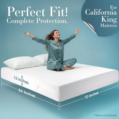 Utopia Bedding Mattress Protector Zippered California King Size, 100% - Image 2