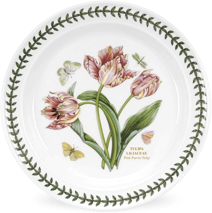 Portmeirion Botanic Garden 8.5" Salad Plates - Set of 6 | Assorted Floral Motifs | Fine Earthenware | Chip Resistant Glaze | Dishwasher, Microwave, Freezer, Oven Safe | Made in England