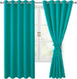 Blackout Curtains for Bedroom, 60 x 63 Inches Long, Peacock Teal | Thermal by Hiasan