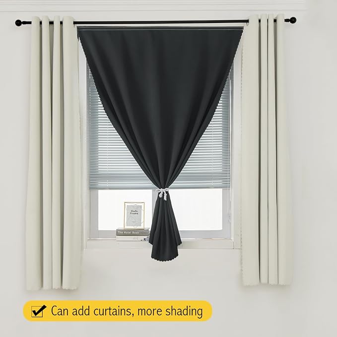 Adhesive Blackout Curtains- Self Stick Shades Window Blinds Curtains No Rod - Image 8