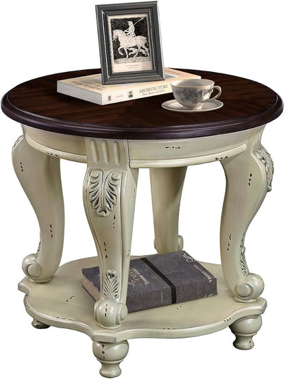 LKTART Round End Table, Victorian Vintage End Tables by LKTART