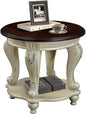 LKTART Round End Table, Victorian Vintage End Tables by LKTART