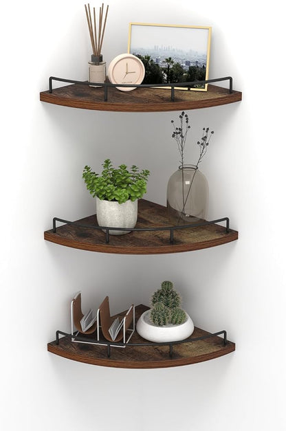 HORLIMER Floating Corner Shelf Wall Mount, Living Room by HORLIMER