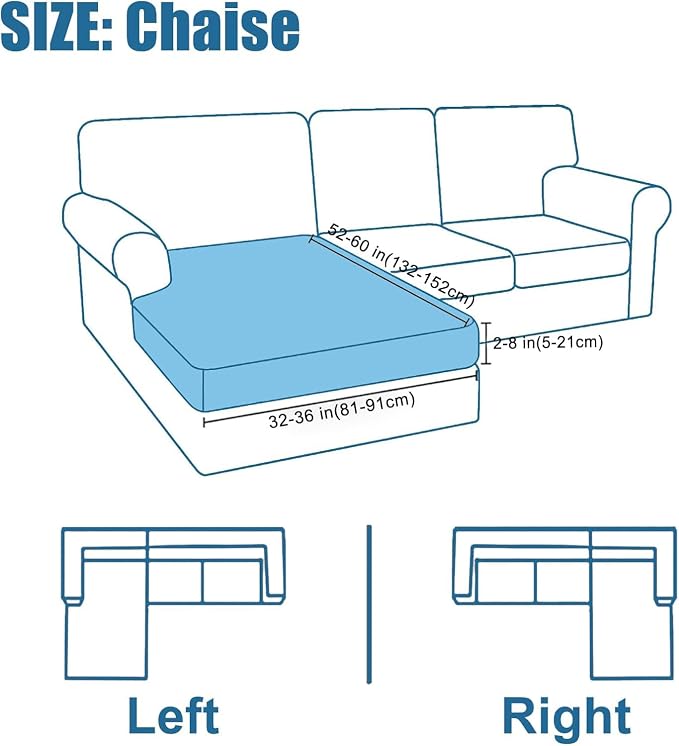 Smiry Waterproof Couch Cushion Covers, Stretch Jacquard Sectional Couch Covers - Image 6