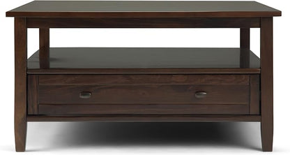 SIMPLIHOME Warm Shaker Solid Wood Transitional-Style 36-inch Wide Coffee Table - Image 4