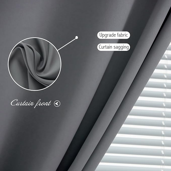 Magic Tape Stick On Curtains Window Shades Pull Down Blackout Window Cover - Image 5