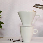 Cilio Porcelain Coffee Filter/Holder Pour-Over, 2/Small, White