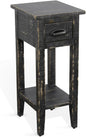 Sunny Designs Marina Farmhouse Mahogany Wood Chair Side Table in Black Sand by Sunny+Designs