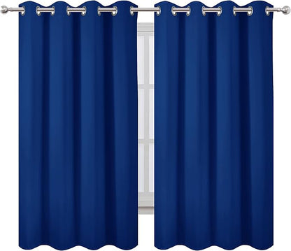Royal Blue Blackout Curtains 66 x 63 Inch Length/Set of 2 Curtain - Image 2