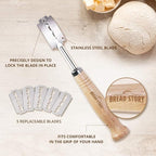Bread Story Danish Whisk Dough Lame Slashing Tool And Wooden Scraper Tool Used for Pastry Baking Sourdough Starter Kit Set of 3