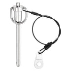 uxcell 1 Pcs Quick Release Pin, 6x64mm/1/4" x 2.52"(Dia. x L) Push-Button Ball Locking Pin 304 Stainless Steel Ring Handle Locking Pin with Wire for Audio Bimini Top Marine, Silver