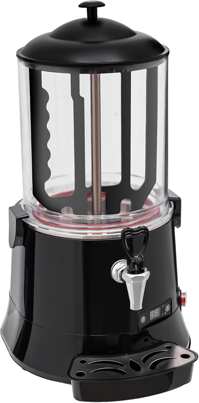 Hot Chocolate Maker Machine, 400W 10L/2.7Gal Electric Stainless Steel Hot Chocolate Dispenser Melting Machine, Commercial Beverage Warmer Coffee Maker for Kitchen Party, Black