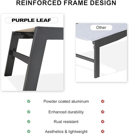 PURPLE LEAF Outdoor Patio Chaise Lounge Set of 4 Aluminum Lounge Chair - Image 4