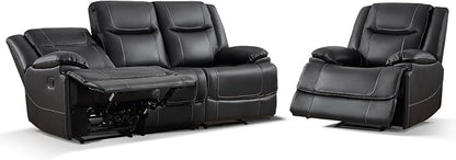 ANJ Premium Genuine Manual Reclining Sofa Set - Image 8