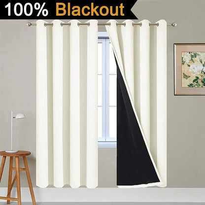 Yakamok Cream 100% Blackout Curtains 72 Inches Long - Image 2
