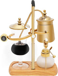 Belgium Siphon Coffee Maker, Family Balance Syphon Unique Gravity Vintage Coffee Maker, Elegant Double Ridged Fulcrum with Tee Handle, Vintage Classic Retro Coffee Pot
