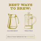 Bizzy Organic Cold Brew Coffee | Light & Bright Blend | Coarse Ground Coffee | Light Roast | Micro Sifted | Specialty Grade | 100% Arabica | 1 LB