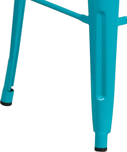Flash Furniture Kai Commercial Grade 4 Pack 30" High Backless Crystal Teal-Blue - Image 9