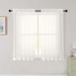 Ivory Sheer Curtains for Bedroom Living Room 45 Inch Length 2 Panels, Soft Airy by WelvetBLK