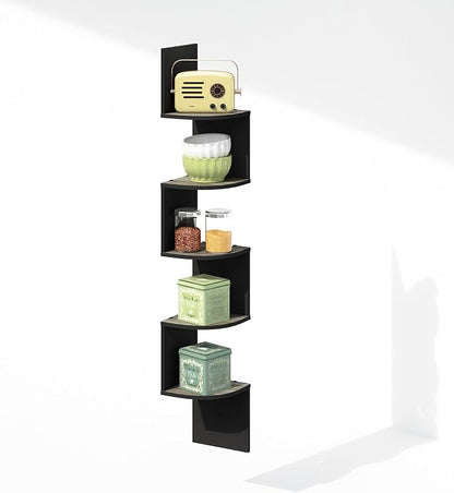 Furinno Rossi 5-Tier Floating Corner Shelf - Image 3