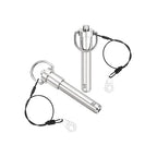uxcell 2 Pcs Quick Release Pin, 1/2" x 1.77"(Dia. x L) Push-Button Ball Locking Pin 304 Stainless Steel Ring Handle Locking Pin with Wire for Audio Bimini Top Marine, Silver